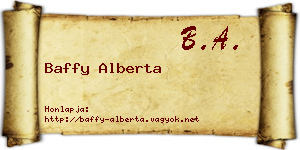 Baffy Alberta névjegykártya